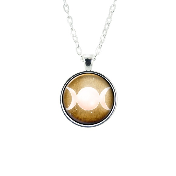 Handmade Triple Goddess Necklace, Witch Jewelry - Picture 3 of 3